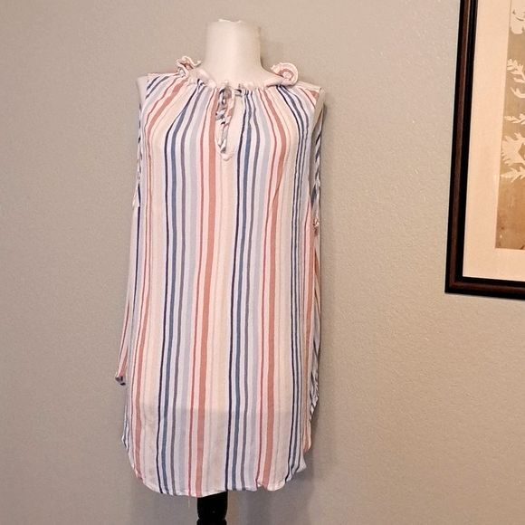 Torrid Ivory Stripe Popover Tank Blouse Size 2XL. - Picture 2 of 8
